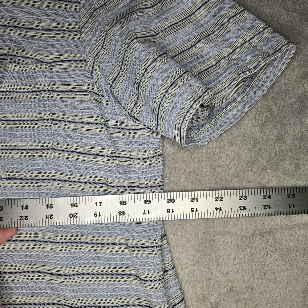 Polo Ralph Lauren Polo Shirt Mens L Blue Striped Pima Cotton Pocket